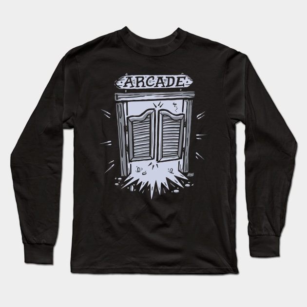 Arcade Saloon Doors - Western Barcade Long Sleeve T-Shirt by BradAlbright